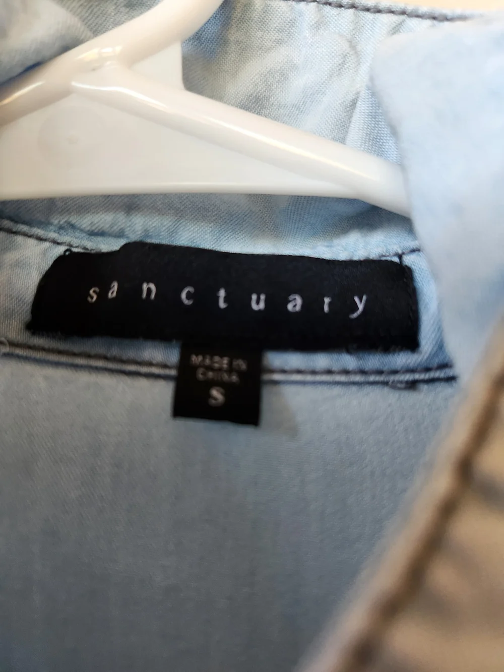 Sanctuary Light Blue Shirt  Denim Utility Jumpsuit. Size Small Gently Used